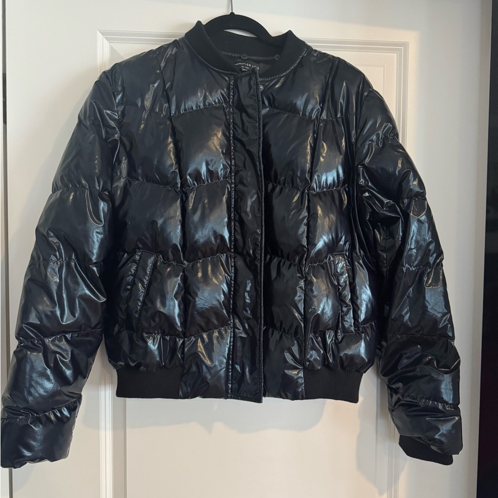 Generation Love Shiny Black Puffer Jacket